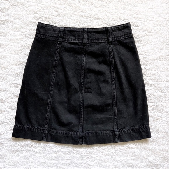 H&M A-Line Faded Black Denim Button-Down Skirt - Picture 3 of 7